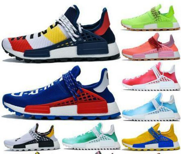 

new pharrell williams nmd human race designer sneakers bbc solar pack yellow blue nerd heart mind mens womens nmds running shoes size 36-46