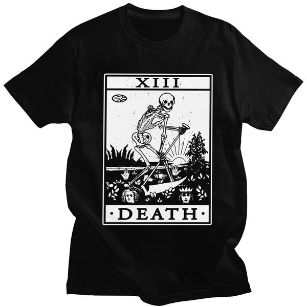 

gorgeous death taro major arcana halloween spooky skeleton creepy short sleeve pure casual tee hooded sweatshirt hoodie men t shirt