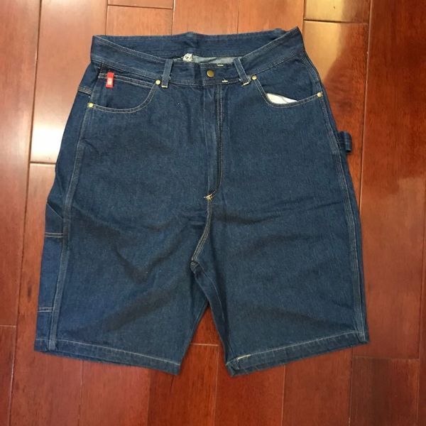 

gpkig straight yuan2 pieces of fashionable 50 simple denim pop04 fashion men's tube work shorts and shortswear five pants shortsyouth, Blue