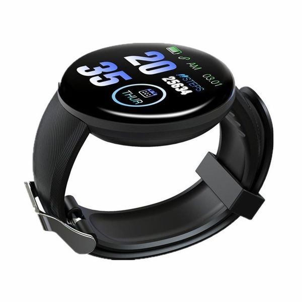 

d18 bracelet pedometer men women smartband round screen pressure heart rate measurement monitor smart watch