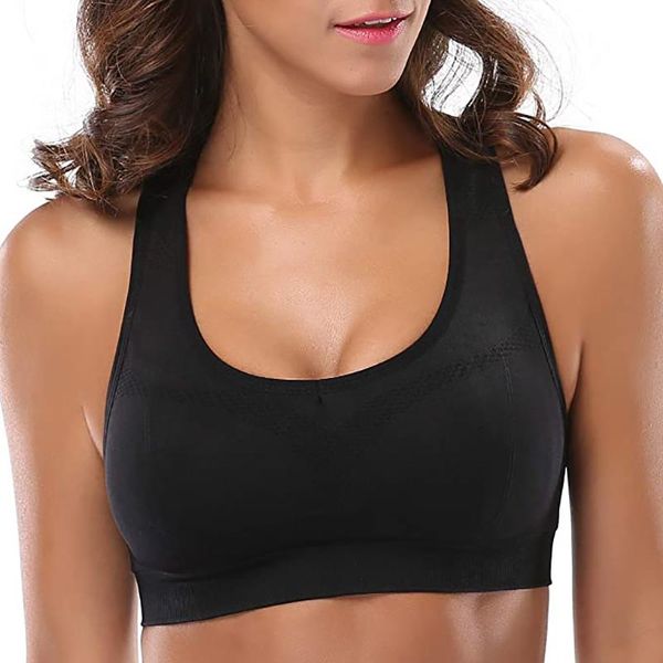 

seamless women sports bras padded high impact push up yoga bra workout fitness running bralette gilet femme activewear, White;black