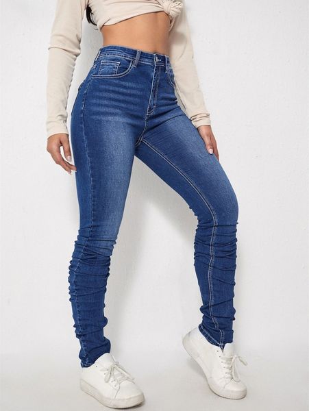 

slant pocket stacked skinny jeans e6zj#, Blue