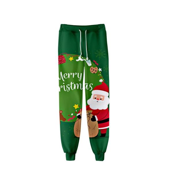 

men's pants merry christmas 3d men sweatpants casual sports trousers, Black