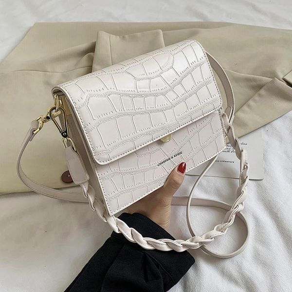 

unique bag fashion retro bag crocodile pattern female 2020 new fashion one shoulder underarm crossbody small square