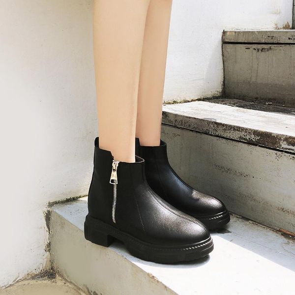

boots ymechic arrival apricot black chunky platform autumn spring gothic zipper womens booties woman footwear shoes female