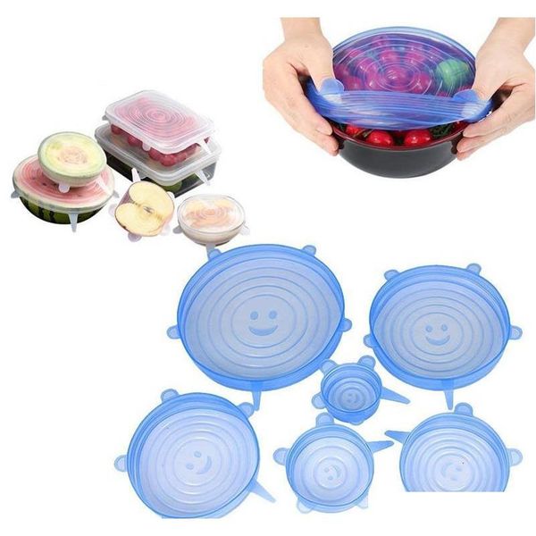 

6pcs/set universal sile suction lid-bowl pan cooking pot lid-sil stretch lids sile fruit cover pan spill jllgaq comb2010