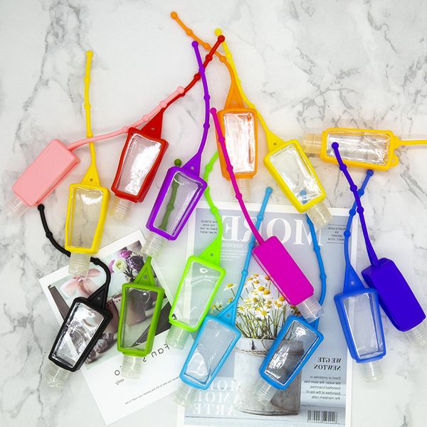 

8 colors hand sanitizer silicone case package sub shampoo shower gel makeup container cleanser liquid with empty bottle