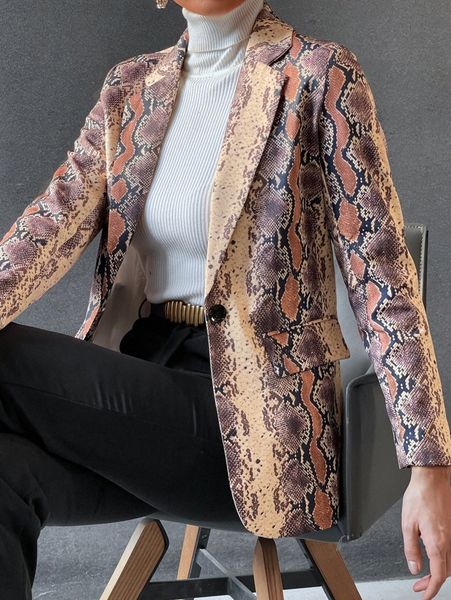 

random snakeskin print blazer z5rx#, White;black