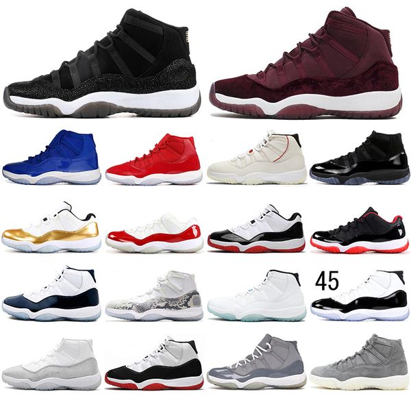 

2021 jumpman 11s 11 basketball shoes for women men bred heiress cap and gown georgetown cherry sports sneakers mens trainers runners 36-47