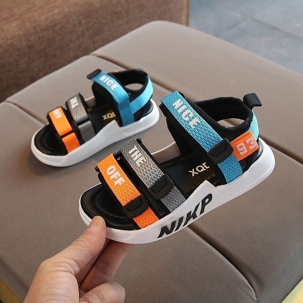 

boys soft bottom children's baby comfortable girls beach shoes kids casual sandals y200404, Black;red