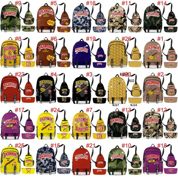 

26styles backwoods камо серый черный ziplock рюкзак backwoods камо серый черный ziplock сумки 3pcsset bbygcb hotclipper