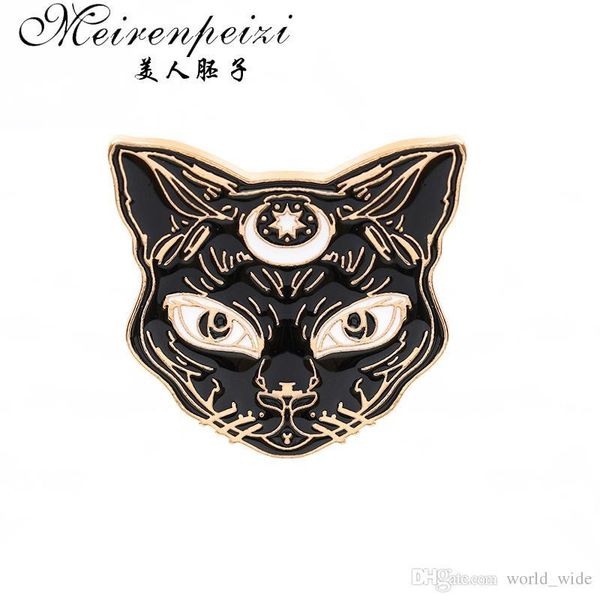 

Classic Mystical Sphynx gothic Witch Cat Brooch Lapel Pin Animal Jewelry Clothing Accessories Gift For Her/His