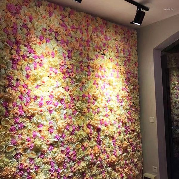 

decorative flowers & wreaths artificial wall silk ins hydrangea rose background wedding decoration home christmas1