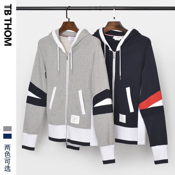 

tb thom contrast shisted hoodie мужская на молнии повседневная пальто b0119, Black