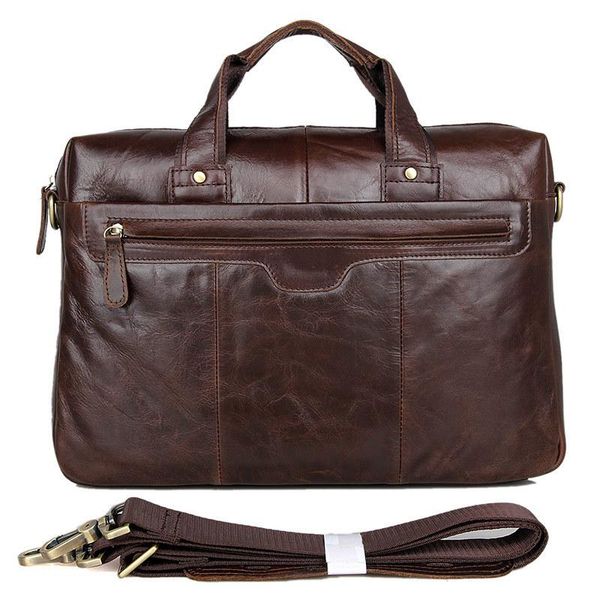 

large capacity men briefcase men's genuine leather lapbag business man tote for document office portable lapshoulder bag