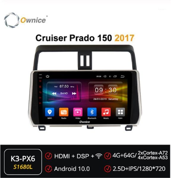 

car audio ownice octa core android 10.0 dvd player gps navigation fortoyota land cruiser prado 150 2021 stereo 4g lte1