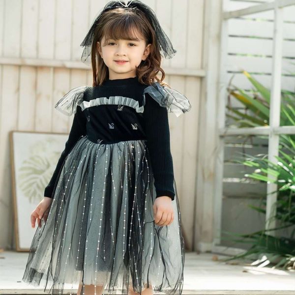 

girls drs autumn and winter children fairy skirt, Red;yellow