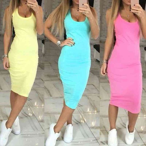 

summer party lady solid color u neck sleeveless slim fit bodycon pencil dress, Black;gray