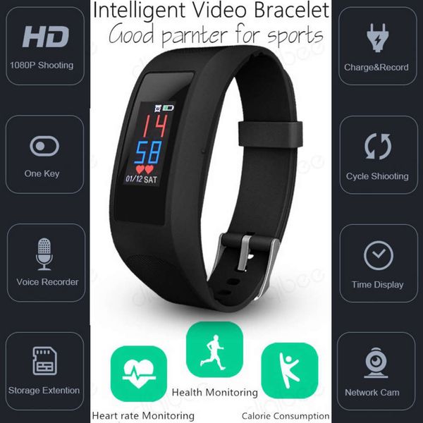 

touch pedometer wrist heat monitor heart rate meter intelligent camera 1080p hd video and audio recorder dv sportsjk