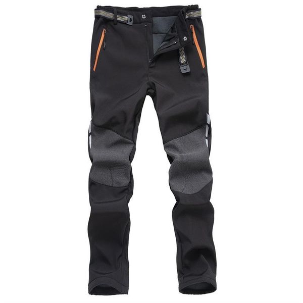 

men's pants winter plus velvet warm waterproof, Black
