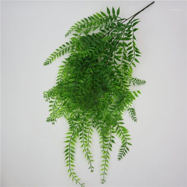 

68cm simulation green leaf decoration artificial weeping willow rattan persian leaf wall hanging home decoration1