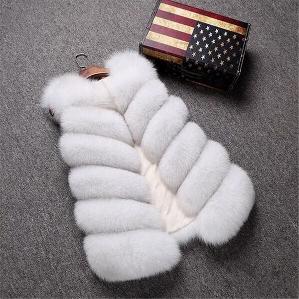 

new winter warm vest new arrival fashion women import coat fur vest high grade faux fur coat fox long, Black