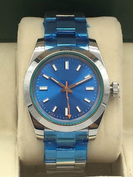 

wholesale watches,new men's watch watches, automatic mechanical 2813 movement, 40 mm stainless steel, folding clasp, Slivery;brown
