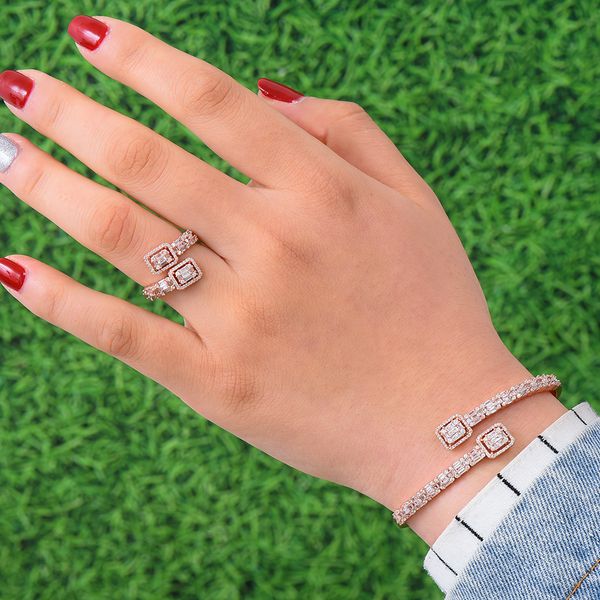 

godki luxury trendy saudi arabia bangle ring set jewelry sets for women wedding engagement brincos para as mulheres 201222, Slivery;crystal