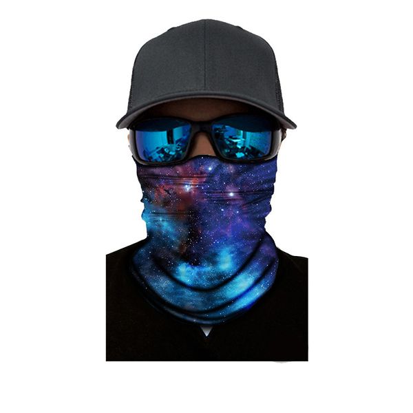 

outdoor camping sunscreen uv resistant seamless headdress star galaxy printing headcover mask