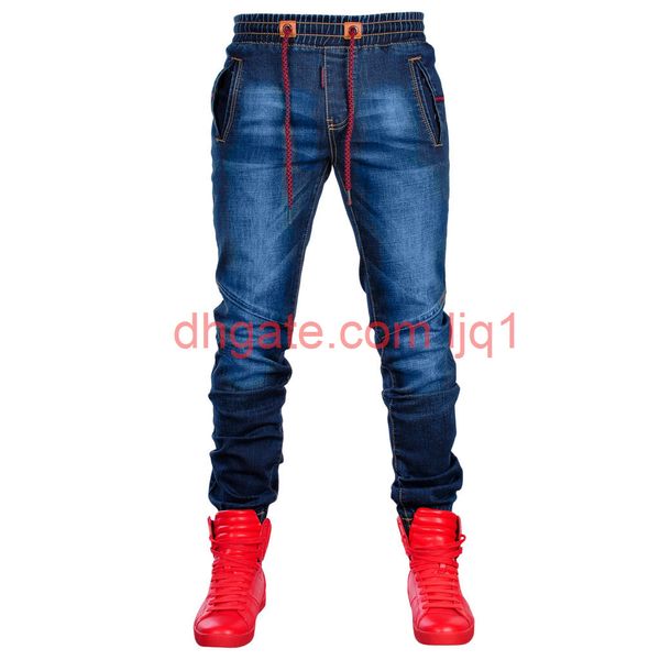 

jeans for mens 2019 summer men's pants classic jeans denim cotton solid straight pocket denim trousers distressed pant, Blue