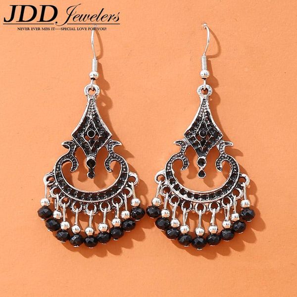 

new personality bohemian short drop oil crystal earrings, Silver