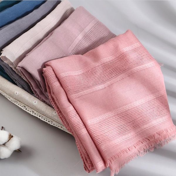 

10 pc/lot women cotton scarf fashion warm winter scarf solider color hollow plaid shawl bubble muslim scarf/scarves, Blue;gray