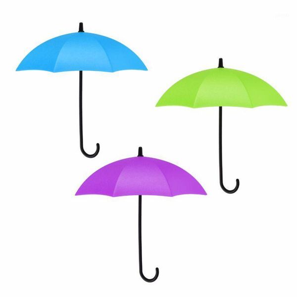 

3pcs/lot umbrella shaped creative key hanger rack decorative holder wall hook for kitchen organizer bathroom accessories1