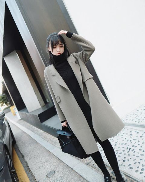 

anti-season clearance manual han edition cloth coat female autumn/winter 2020, hepburn over-the-knee in long fur coat1, Black