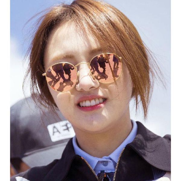 

ретро круглая рамка очки все-матч цветной пленки солнцезащитные очки, тенденции моды океана объектива очки унисекс подарок 2020, Black