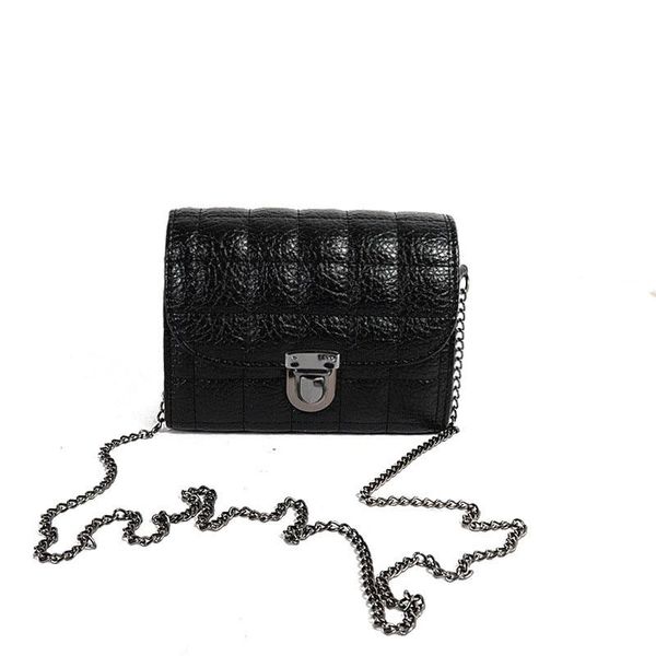 

2020 new trend women's fashion embroidered line female lock shoulder bag chain slung bag casual women