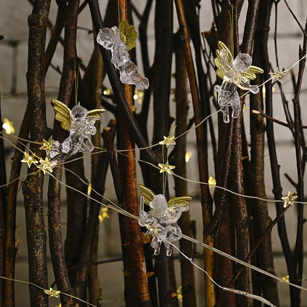 

2 пакетика 8шт подвеска ангел форма портативный творческий прелестный прозрачный рождественская елка орнамент висячие подвеска для партии wm