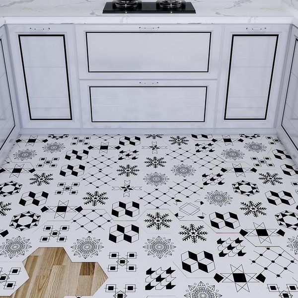 

wall stickers waterproof bathroom floor stickers,peel stick self adhesive tiles,kitchen living room decor non slip decal