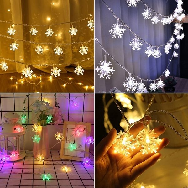 

christmas snowflake garland led tree lights decoration merry christma for home xmas table decor 2020 navidad new year gift