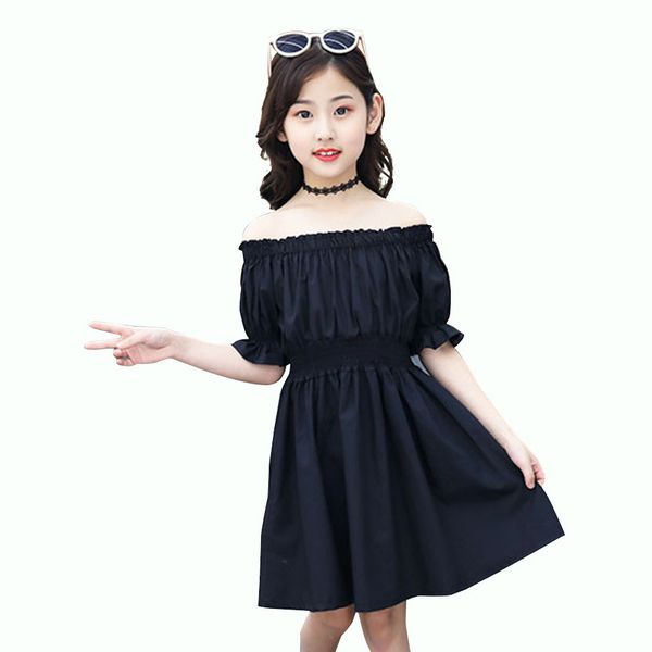 

girl summer dresses solid color girls dresses casual style kids dress teenage costumes for girls 6 8 10 12 14 t200709, Red;yellow