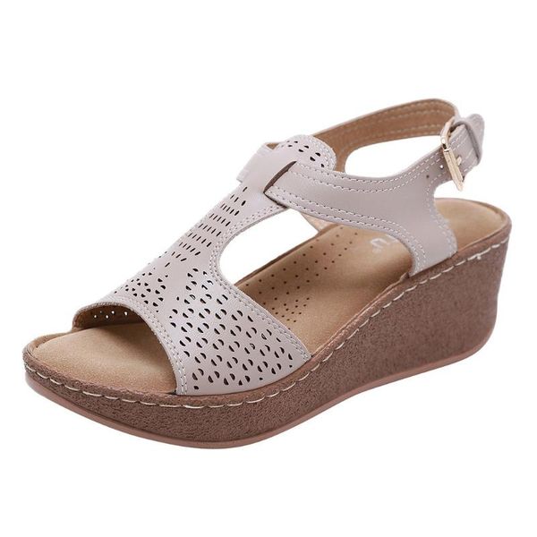 

jaycosin плюс размер 35-43 платформы сандалии клинья обувь для женщин на каблуках sandalias mujer летние сабо женская zapatos de hombre hot, Black