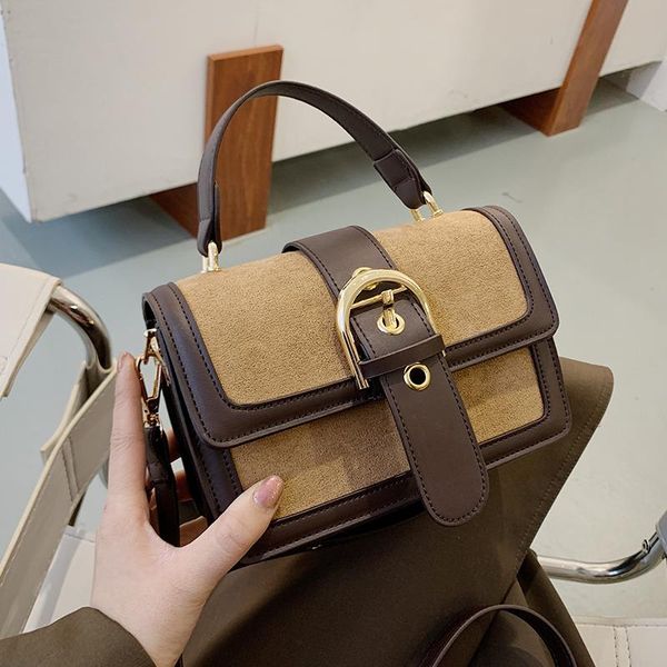 

2021 designer contrast color small pu leather crossbody bags women 2021 trend shoulder handbags women's hand bag