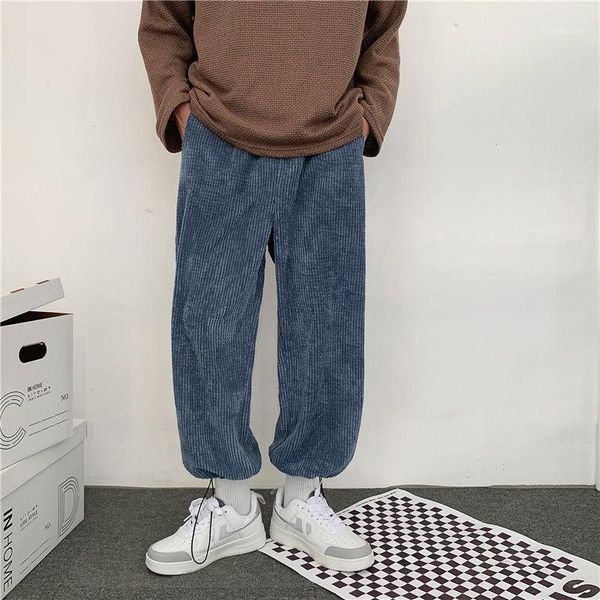 

men's trousers 2020 autumn winter new slim solid color wick straight pants thick pants casual personality youth men's wear1, Black