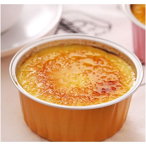 

100pcs disposable aluminum foil baking cups creme brulee dessert oval shape cupcake cups with lids cake egg tools f bbylka