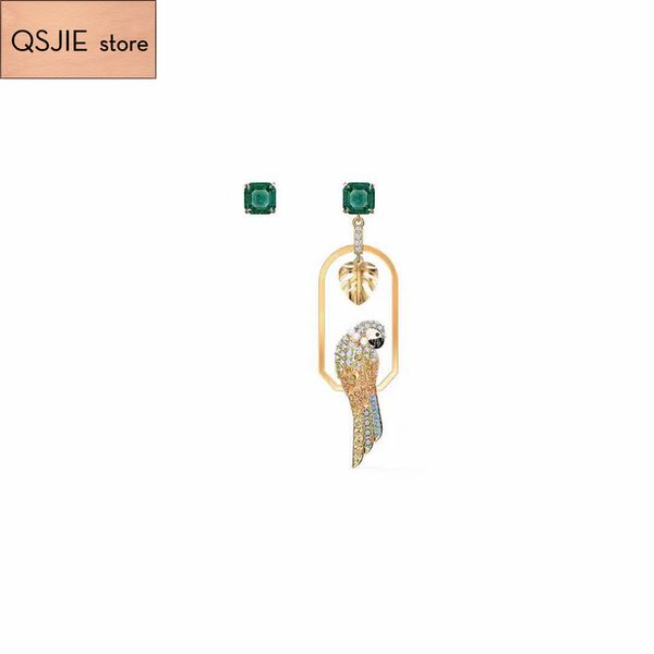 

qsjie :1 swa new style. fashionable frame parrot. women's earrings charming fashion jewelry, Golden;silver