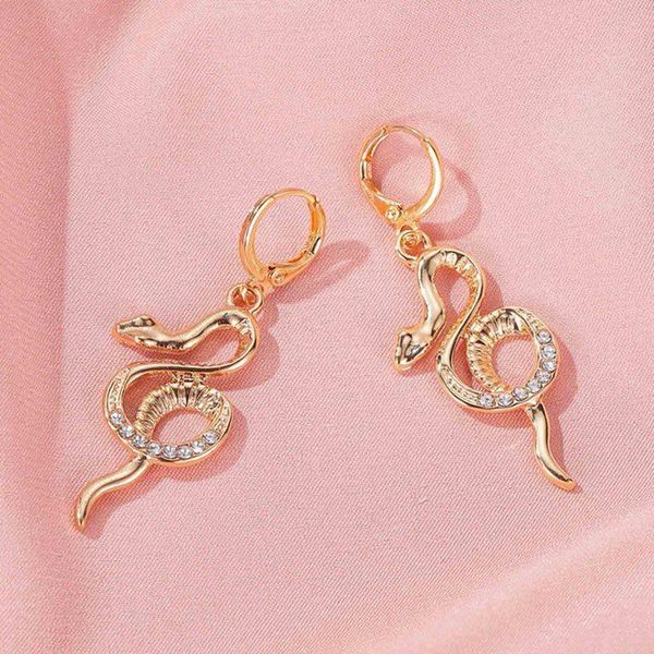 

панк длинного змей серьга цвет золота личность stud earings для женщин vintage животные brincos женщина ювелирных изделий способ jllovt home, Golden