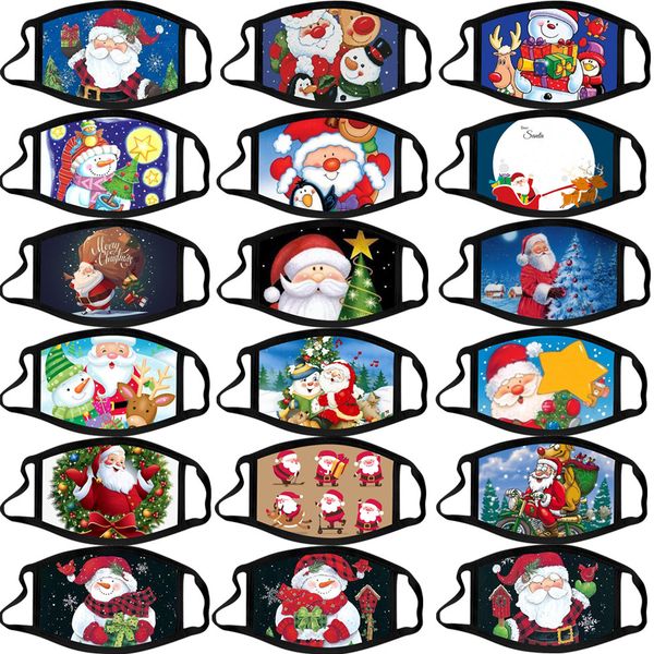 

christmas calico mask anti-fog washable cotton masks color christmas mask cartoon face mask party masks fashion design facemasks