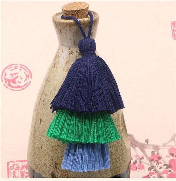 

pure cotton tassel 15cm mixed color three layer hanging rope tassel curtain pendant diy garment home decoration jewelry 1pcs h bbyctu