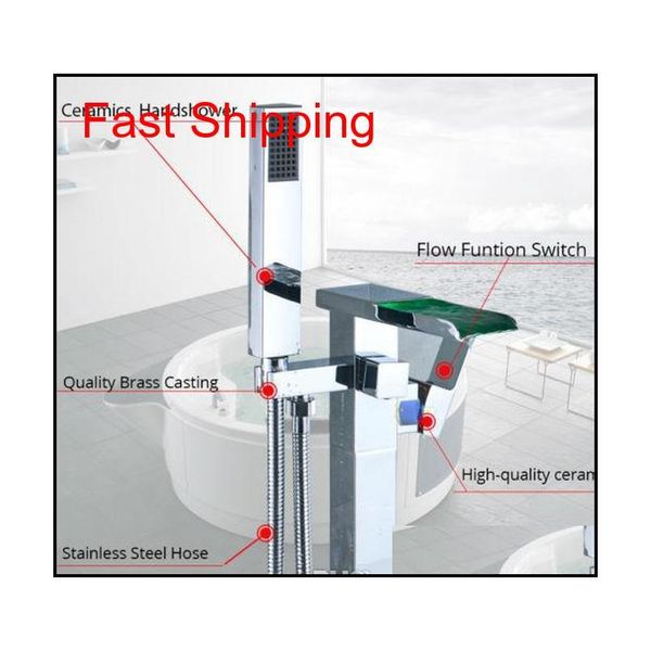 

floor mounted bathtub faucet standing led tub filler mixe jllybt trustbde