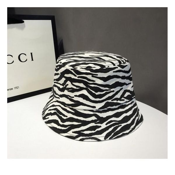 

fashion reversible cow leopard pattern bucket hats hip hop wide brim beach uv protection sunscreen fisherman cap f jlloao